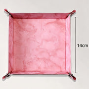Dice Tray Leather Dice Tower for DND MTG Dices Storage Board Game Accessories Foldable Desktop Storage Box Shaped Square Hard