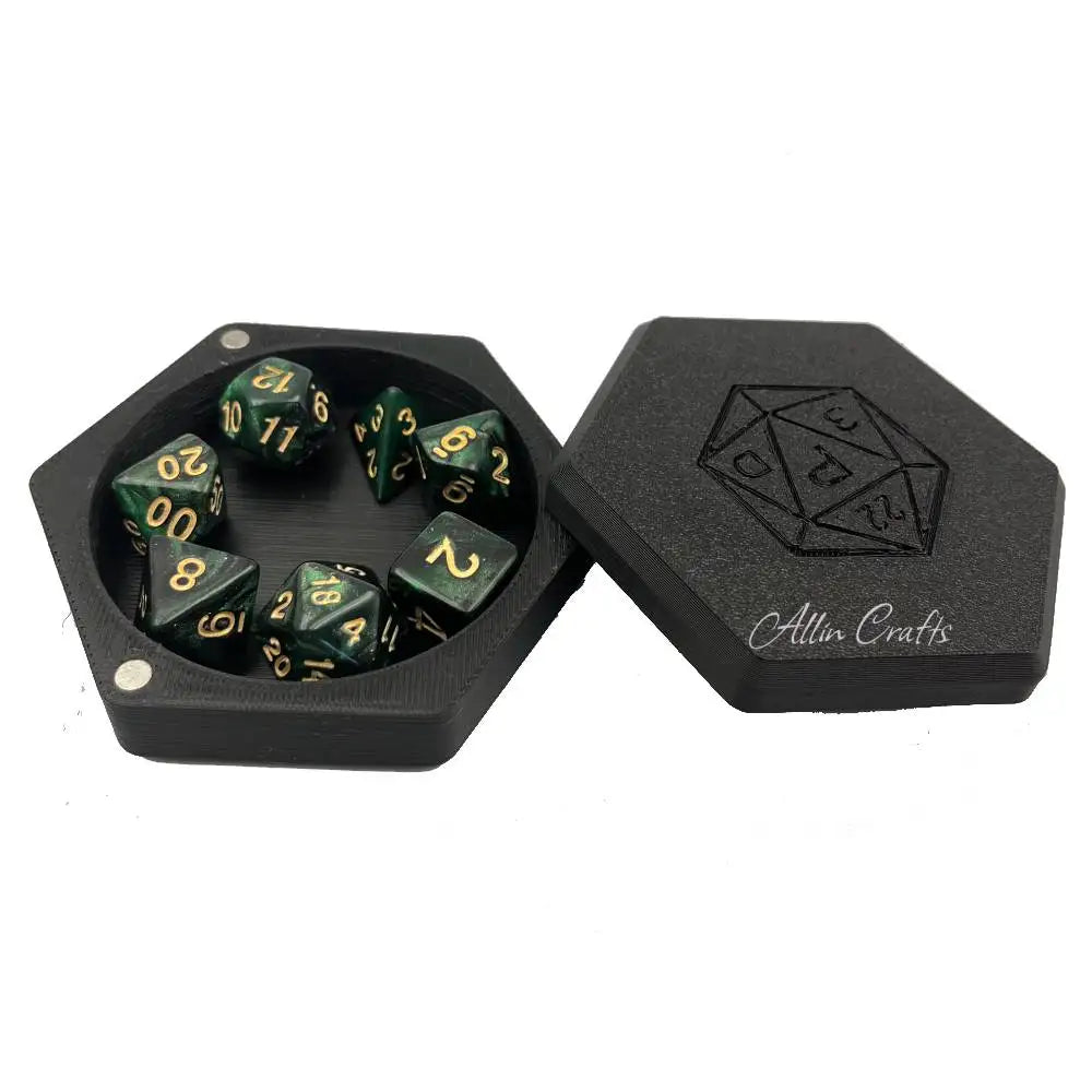 Acrylic Dice Storage Box - Matte Black – 17 Colours to Choose From