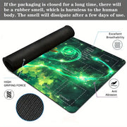 Dark Fantasy Frog Wizard TCG Playmat Magic Card Mat with Stitched Edge Non-Slip Durable Tabletop Playmat Board Game Mat for TCG
