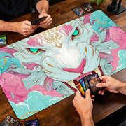 Fantasy White Beast TCG Playmat Magic Card Battle Mat Non-Slip Durable 35X60CM Commander playmat Board Game Mat for TCG Card Pad