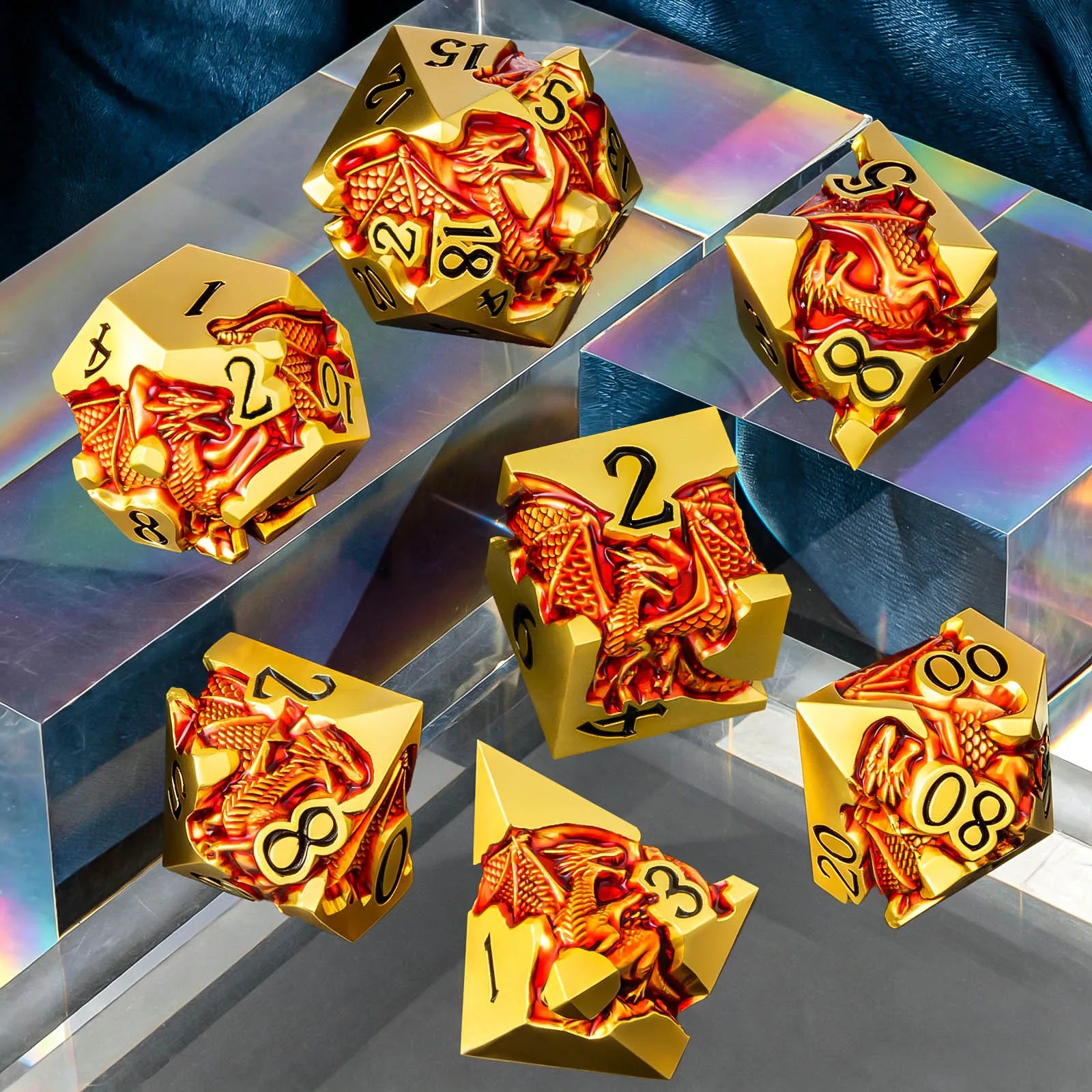 Red Dragon Metal D6 Dice