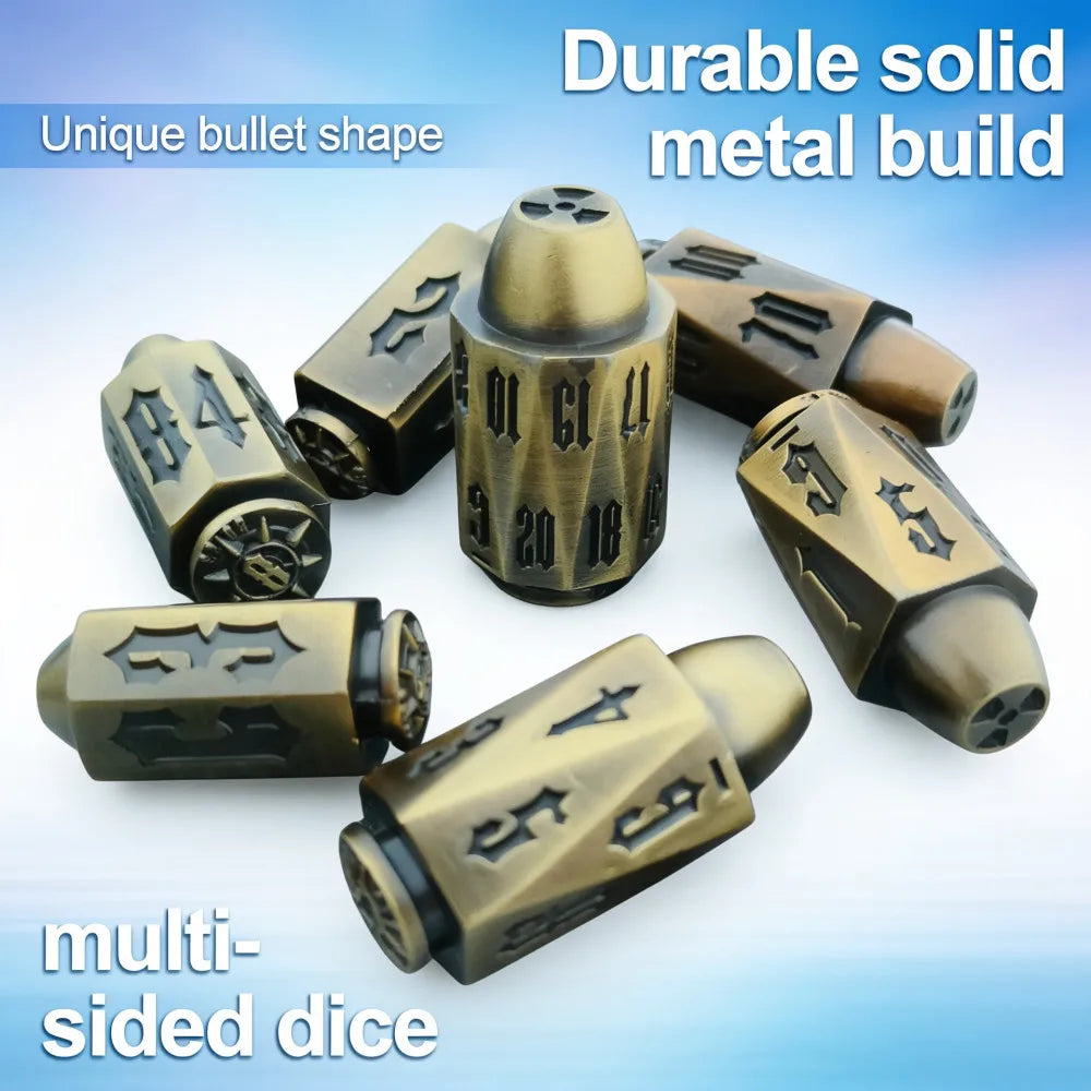 Copper Metal RPG Dice Set