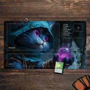 Mysterious Cat Fortune Teller MTG Playmat Magic Card Battle Mat Non-Slip Durable Commander Playmat Board Game Mat for TCG