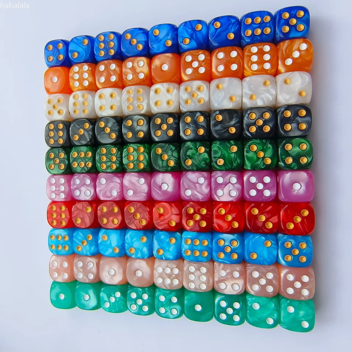 Pearl Mini D6 Dice - 10 Pack