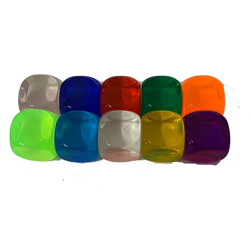 Clear Resin D6 Dice Set - 10 Piece - Design 2