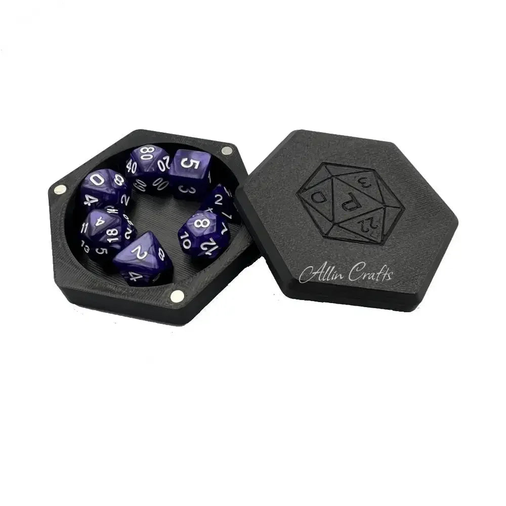 Acrylic Dice Storage Box - Matte Black – 17 Colours to Choose From