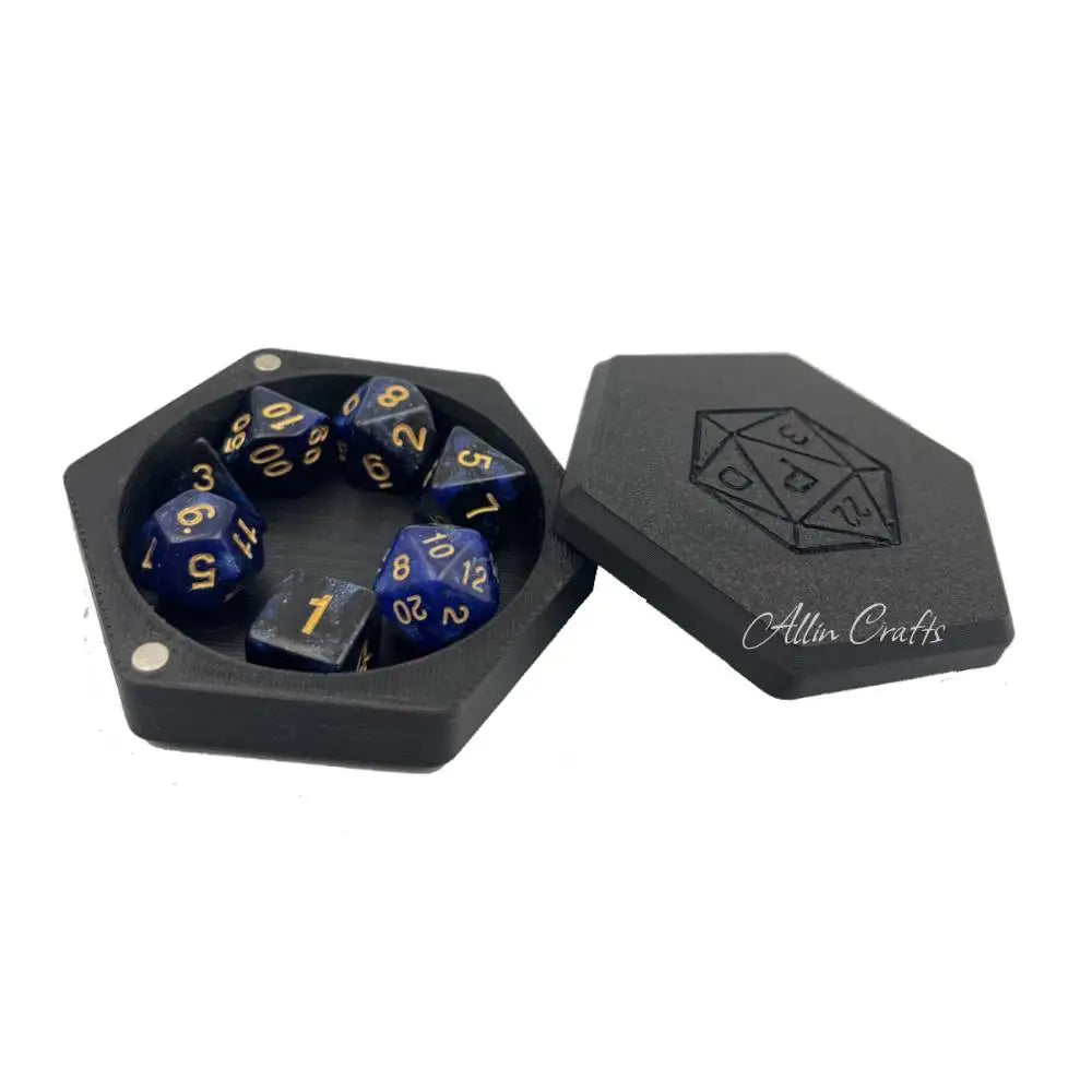 Acrylic Dice Storage Box - Matte Black – 17 Colours to Choose From