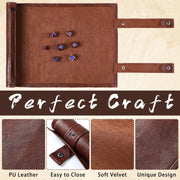 Foldable Dice Rolling Mat Tray with Zipper PU Leather Dice Bag for RPG DND Multi-Sided Dice Storage Bag Game Accessories