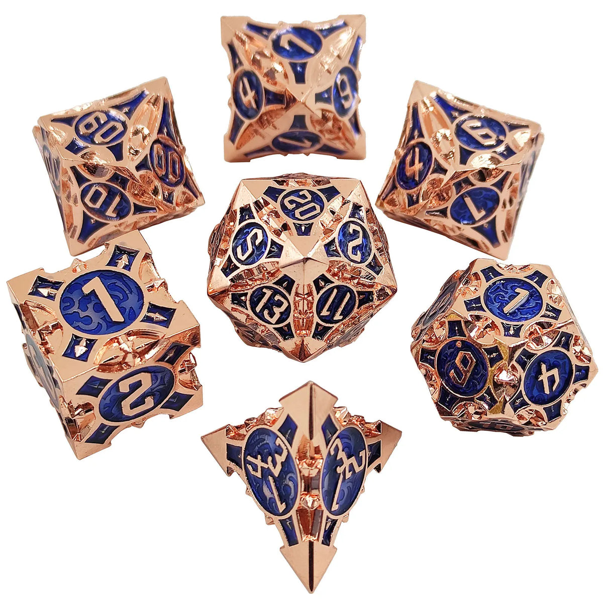 Antique Metal RPG Dice Set