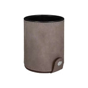 Leather Dice Cup Round Minimalist Design Durable Storage Box for Adults