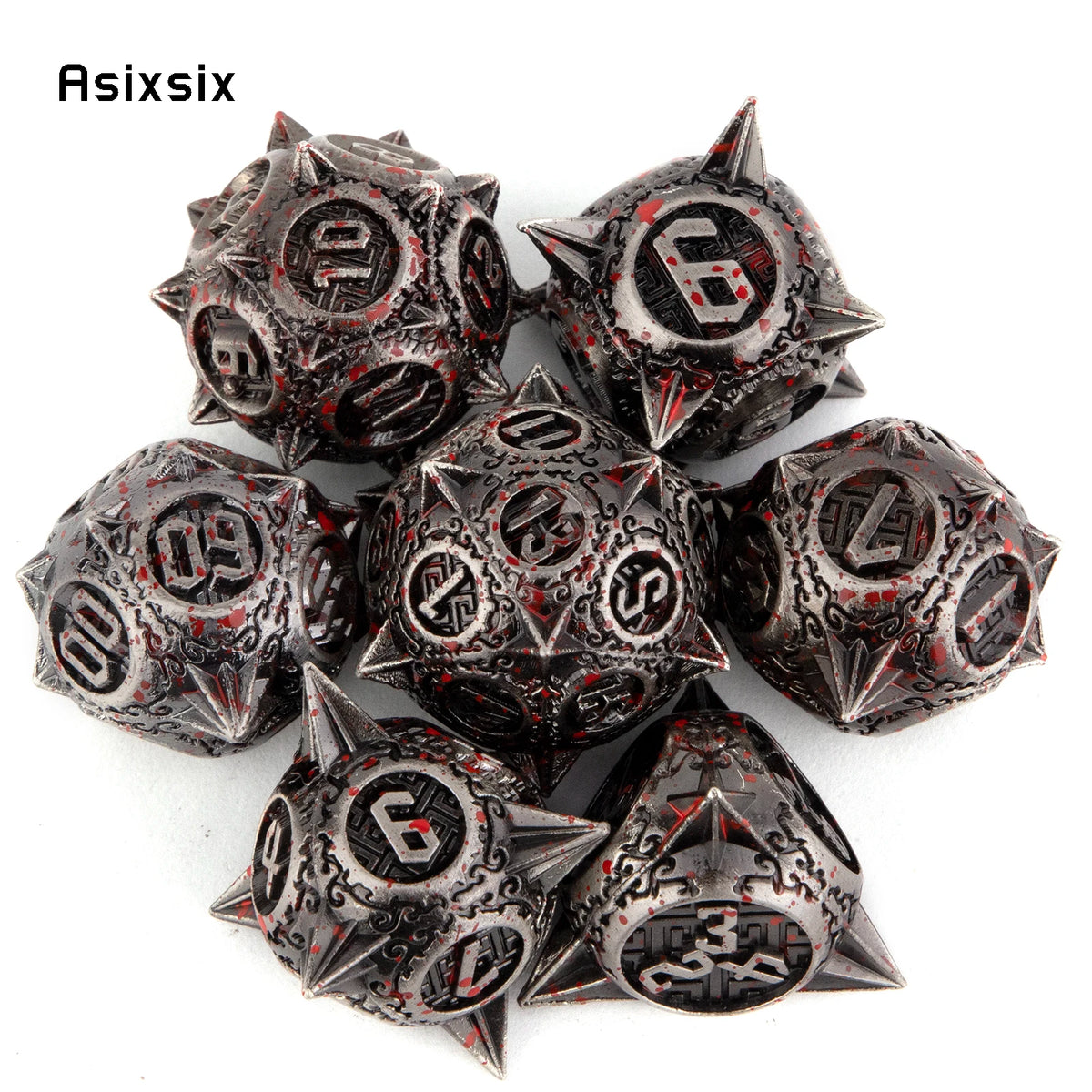 Red Metal RPG Dice Set