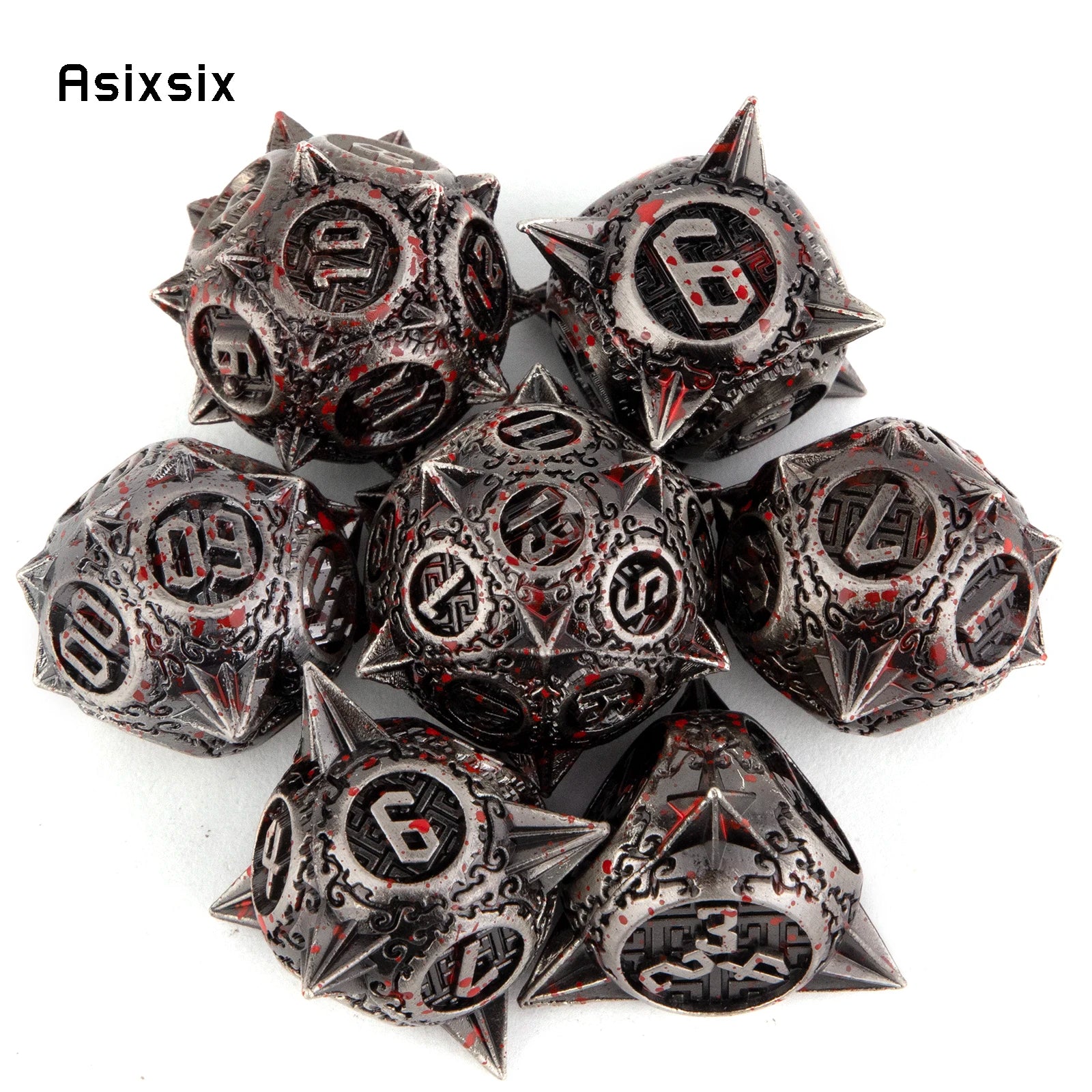 Red Metal RPG Dice Set