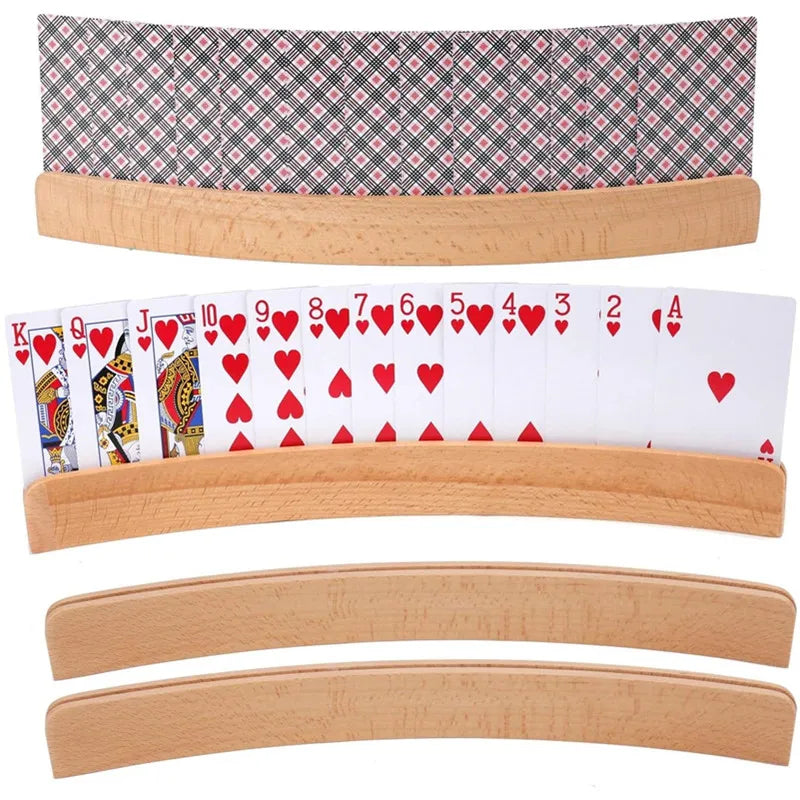 Wooden Hands-Free Card Holders - 4 Pack