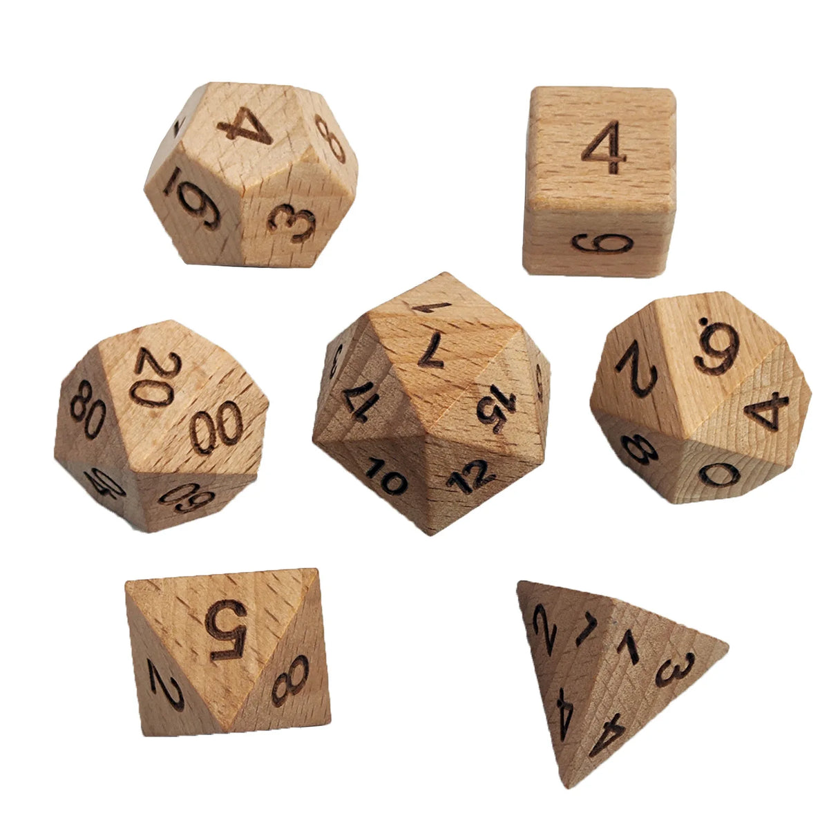 Wooden Dice Set – 12 Colours to Choose From