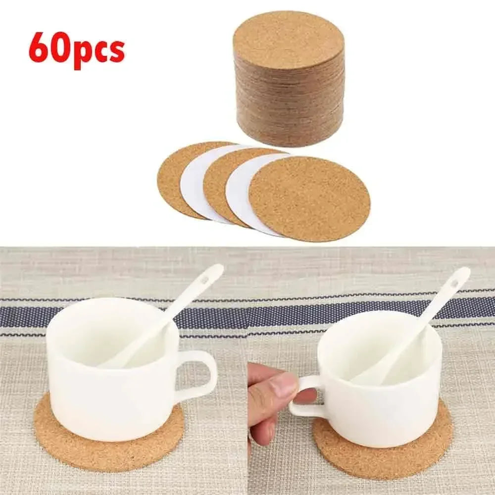 Square Cork Self-Adhesive Component Pads - 60 Pack