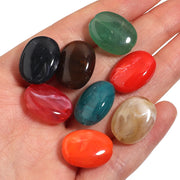 20pcs Flat Oval Acrylic Beads Double Color Imitation Jade Stone Loose Beads For Jewelry Making Bracelet Necklace DIY Accessories