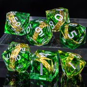 Magic Lord Rings Dice Set, 7Pcs Dungeon Dragon DnD Dice, Resin LOTR D&D Dice Set for Role Playing Game, D and D Sharp Edge Dice