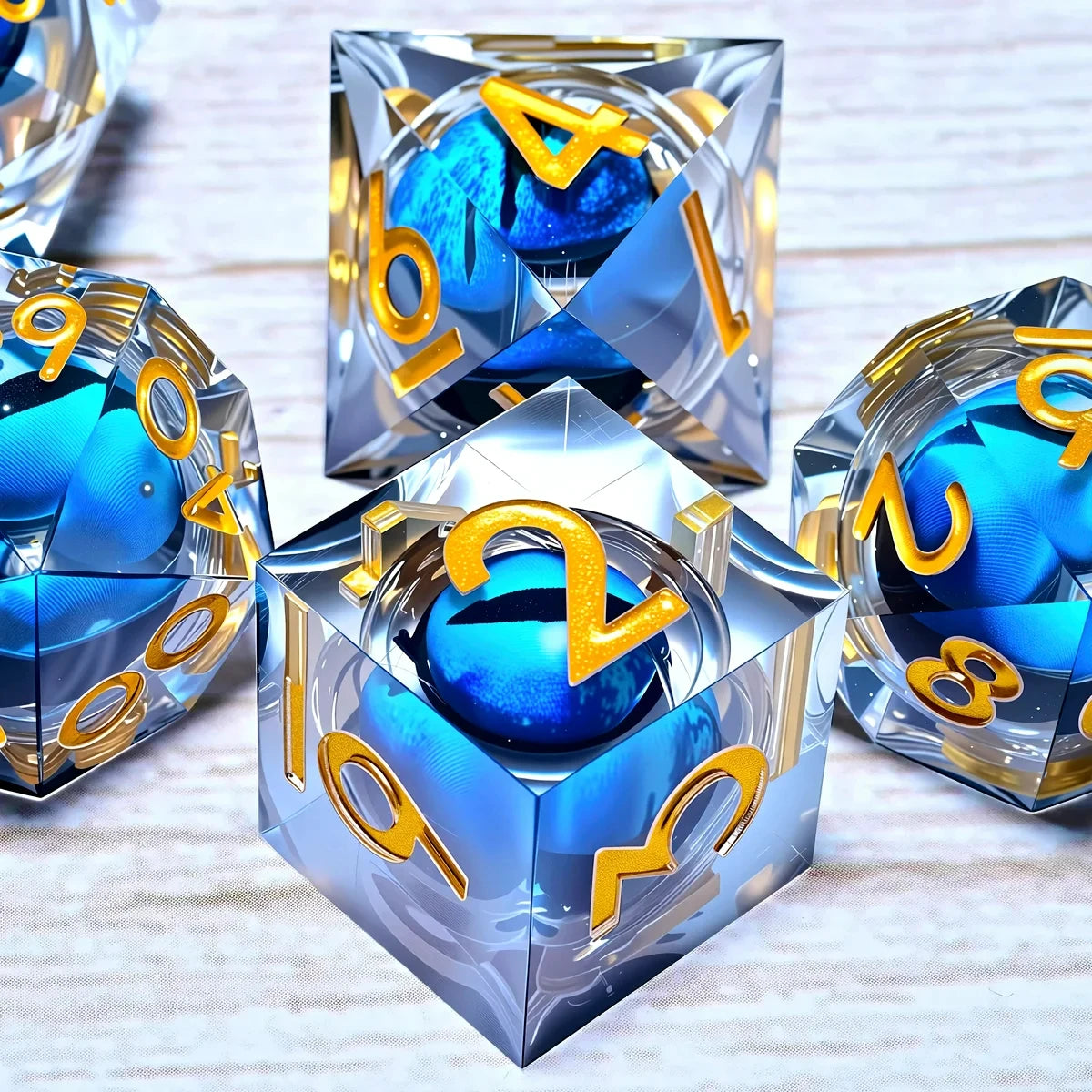 Crystal Resin Dice Set – 4 Colours to Choose From