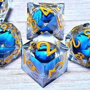 DND Resin Dice 7-Piece Set for Dungeons and Dragons DND 5e RPG Gift, Board Game Tabletop Role Playing Dice Game, Birthday Gift,