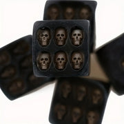 5Pcs Gothic Skull Dice Black Gold Resin D6 Six-Sided Dice with Embossed Skulls Novelty Game Accessory for RPG Board Games