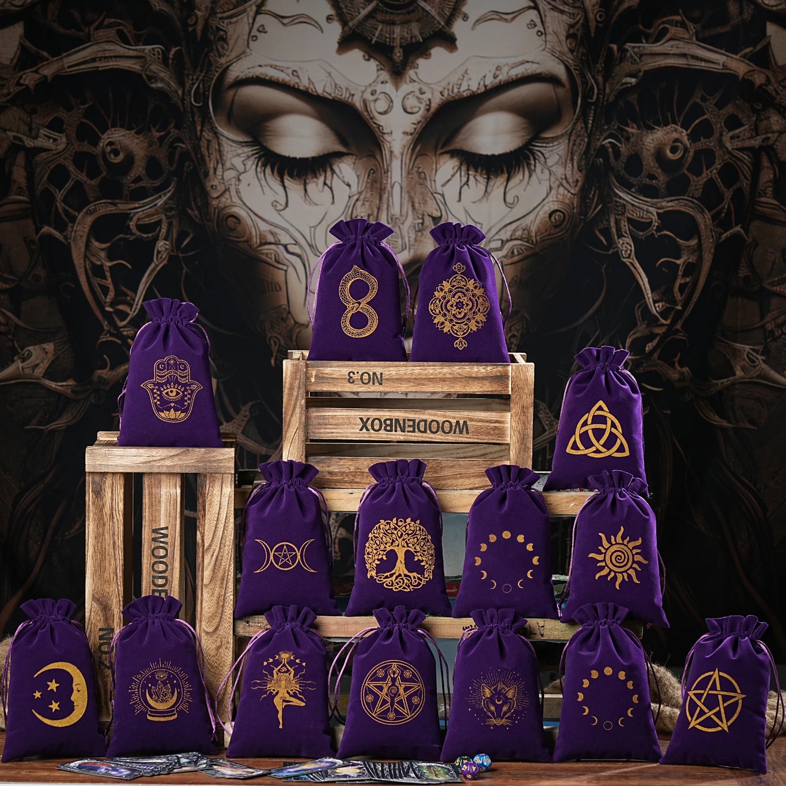 Moon Phase Large Velvet Game Bag