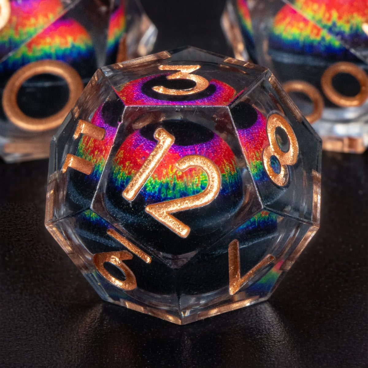 Liquid Core Resin Polyhedral RPG Dice Set - Design 5