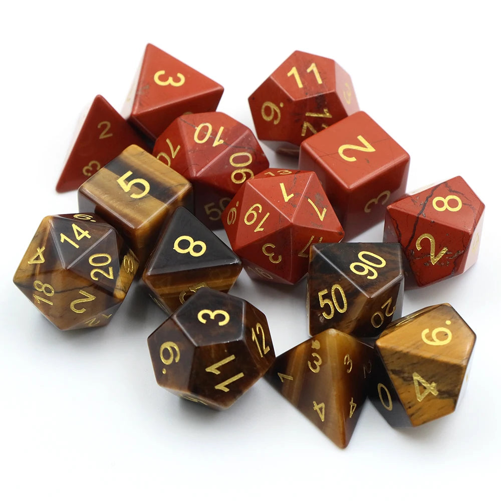 Natural Stone Dice Set – 7 Colours to Choose From