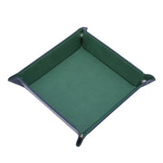 Rolling Folding Hexagon Dice Game Storage Tray PU Leather&Velvet Mat Holder Double Sided Thick Office Supplies Storage Tools