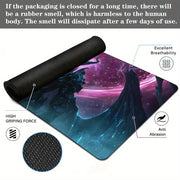Dark Fantasy Demon Knight MTG Playmat Magic Card Mat with Stitched Edge Non-Slip Durable Tabletop playmat Board Game Mat for TCG