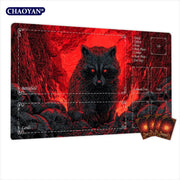 Fire Forest and Raccoon Magic Card Battle Mat TCG Playmat Anti-slip Base 35X60CM gathering gaming mats Board Game Mat for TCG