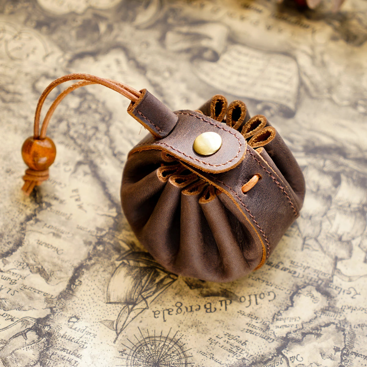 Leather Drawstring Dice & Coin Pouch – 6 Colours to Choose From