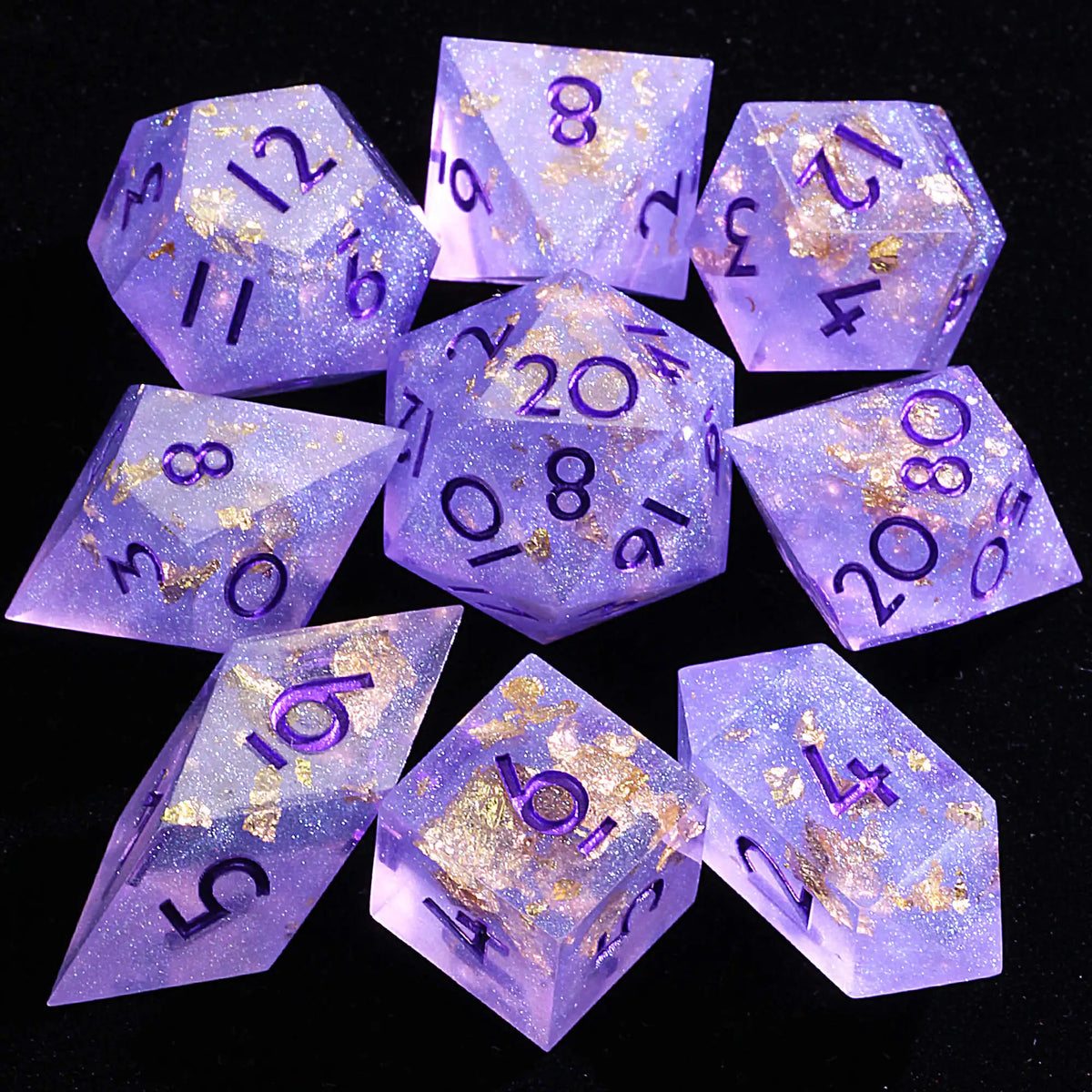 Gold Resin Polyhedral RPG Dice Set