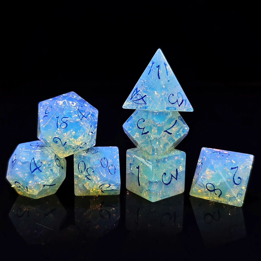 Stone RPG Dice Set - 7 Piece - Design 2