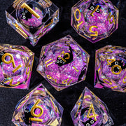 Dice DND Set, Resin Sharp Edge Polyhedral Liquid Dice, Gifts for DND Lovers - Handmade D&D Dice for Dungeon and Dragon Board Gam