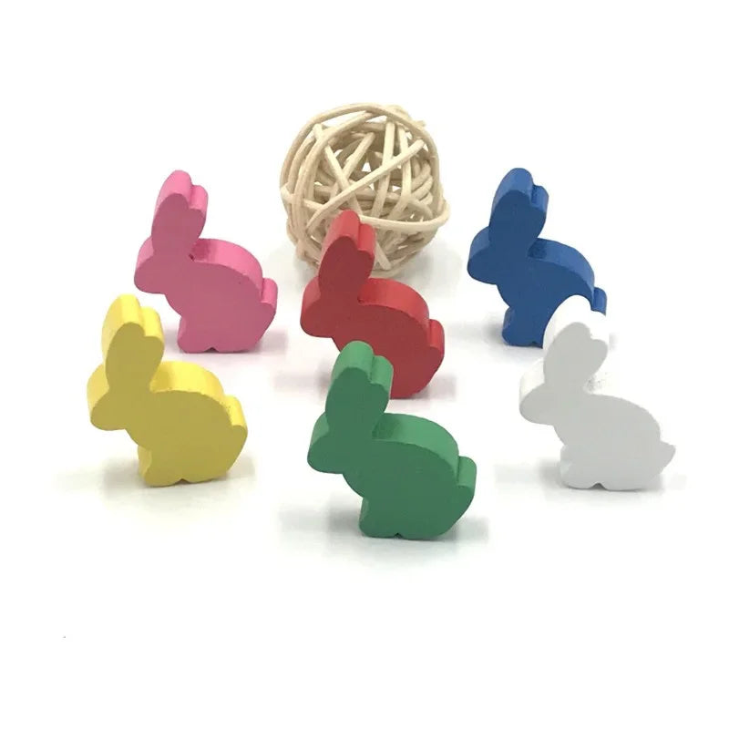 Wooden Rabbit Game Pieces – 7 Colours to Choose From