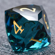 1-7pcs DND Gemstone Dice Set Multi-sided Polyhedral Blue Glass Gemstone Dice for D&D Game COC Role Playing RPG Table Game