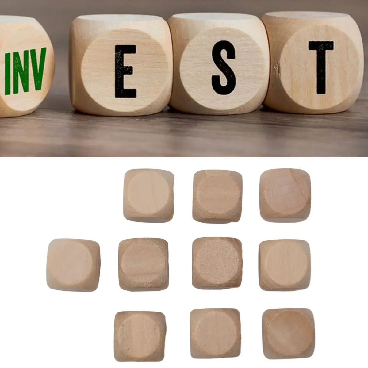 Wooden Component Cubes - 10 Pack - Design 2