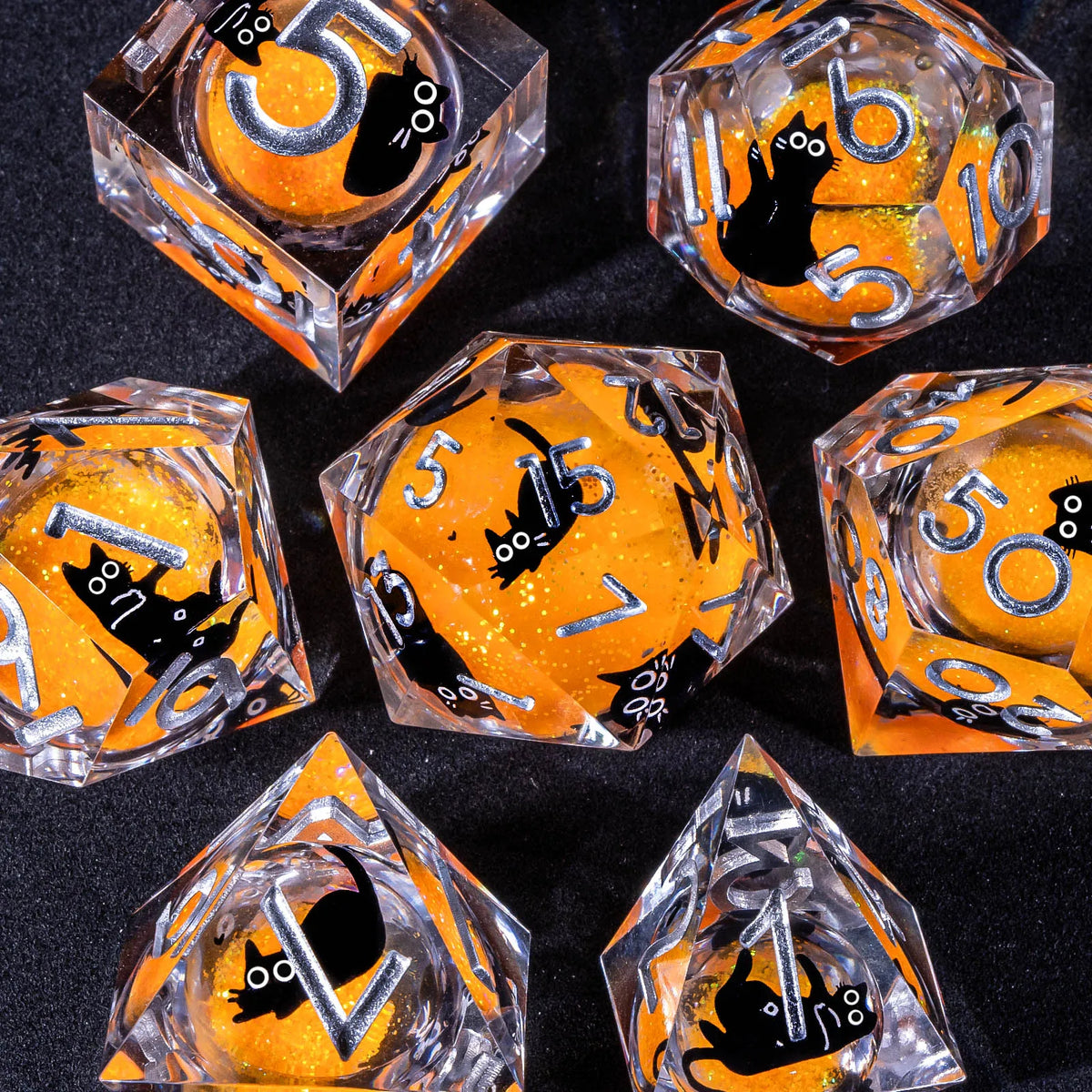 Dice DND Set, Resin Sharp Edge Polyhedral Liquid Dice