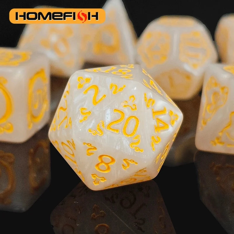 Dragon Pattern RPG Dice Set - 7 Piece