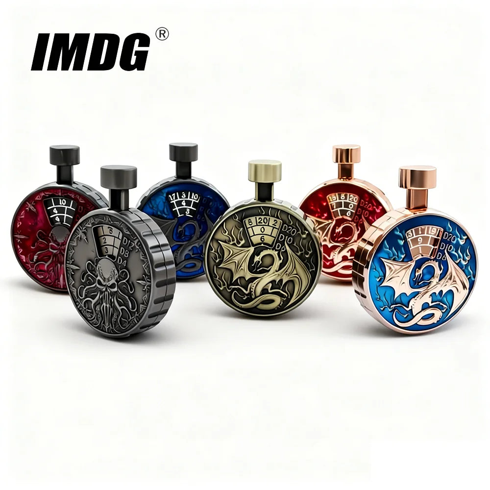 Antique Metal RPG Dice Set - Design 9