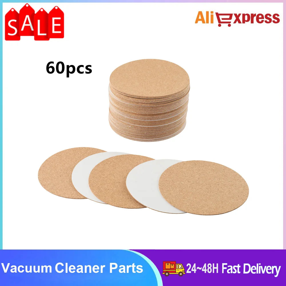 Round Cork Self-Adhesive Component Pads - 60 Pack
