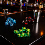 DND Liquid Core D & D Dice Set, Sharp Edge Resin Dungeon and Dragon Dice, Role Playing, RPG D and D D20, D12, D10, D8, D6, D4