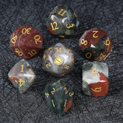 1-7pcs Purple Crystal Gemstone Dice Set Golden Word DND Dice Multi-sided Polyhedral Dice for D&D Game COC Role Playing RPG Table