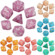 DND 7pcs Polyhedral Dice Set Pearl Swirl for Role Playing Table Games Party Supplies