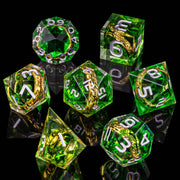 Magic Lord Rings Dice Set, 7Pcs Dungeon Dragon DnD Dice, Resin LOTR D&D Dice Set for Role Playing Game, D and D Sharp Edge Dice