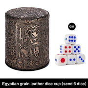 Dices Shake Container with 6 Dices Set For Table Board Game Dices Cup PU Leathers Stable Sturdy Comfortable Hand Feeling 24BD