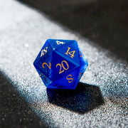 Blue Cat Eye 1PCS Gem D20 DND Dice 25mm 20 Sided Crystal Cat Eye D&D Dice Dungeons and Dragons RPG Roleplaying Games Table MTG