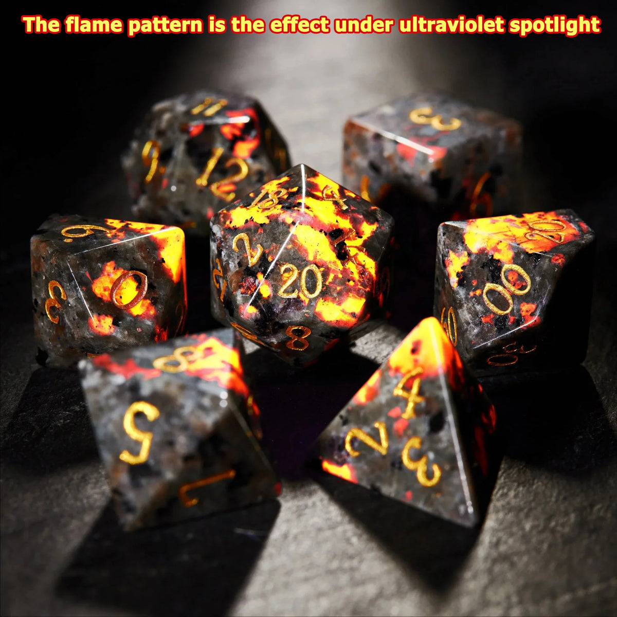 Volcanic Stone RPG Dice Set