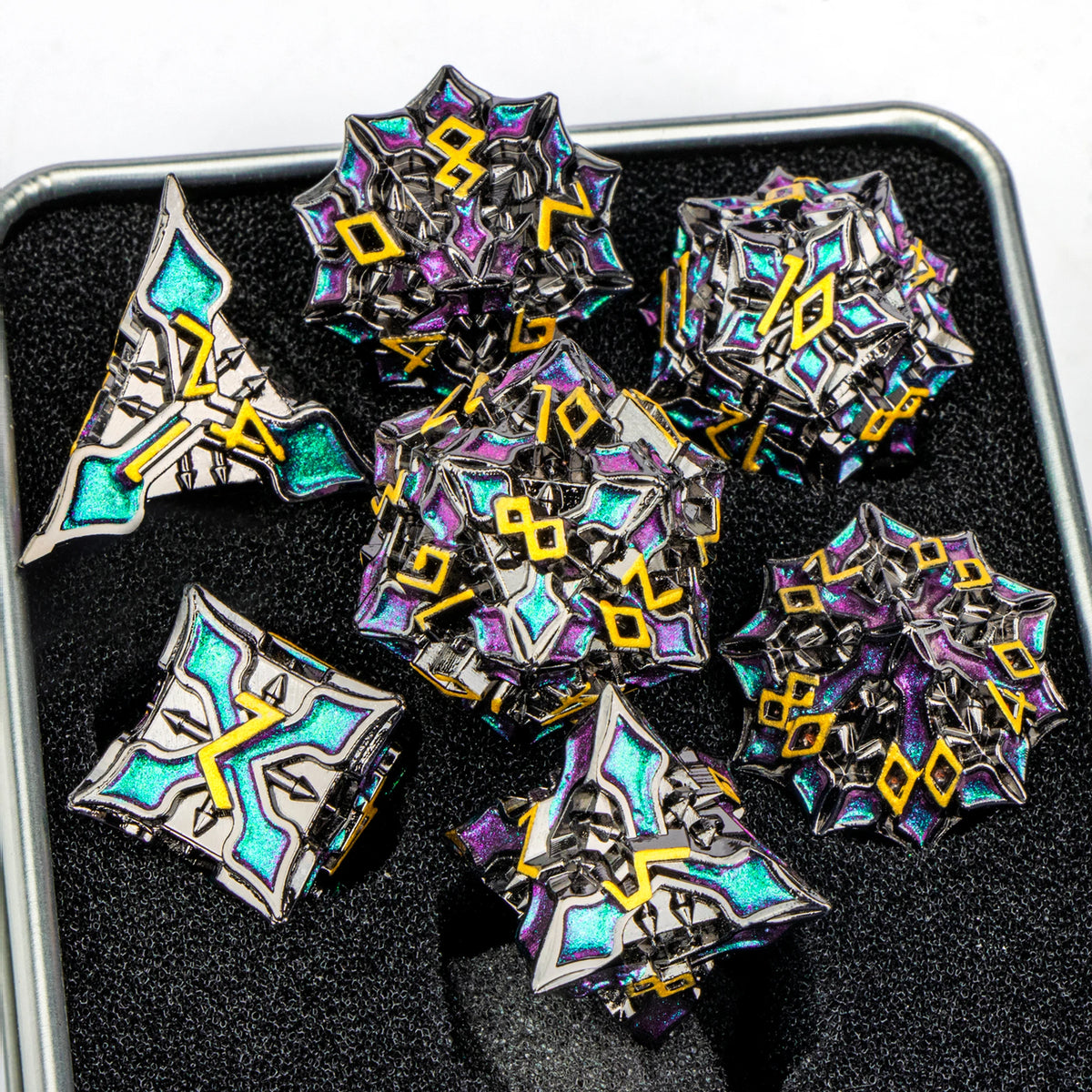 Antique Dragon Metal D6 Dice - Design 4