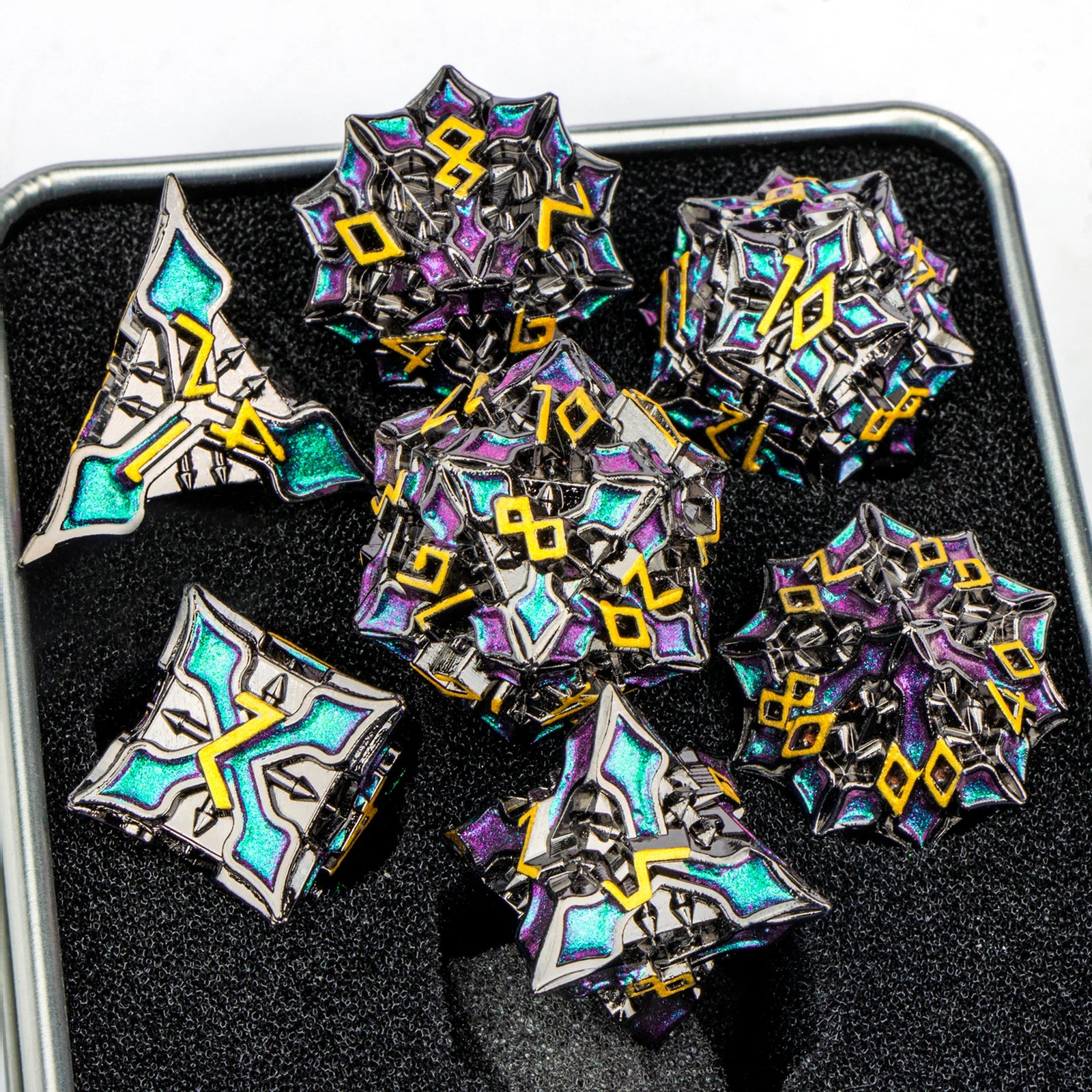 Antique Dragon Metal D6 Dice - Design 4